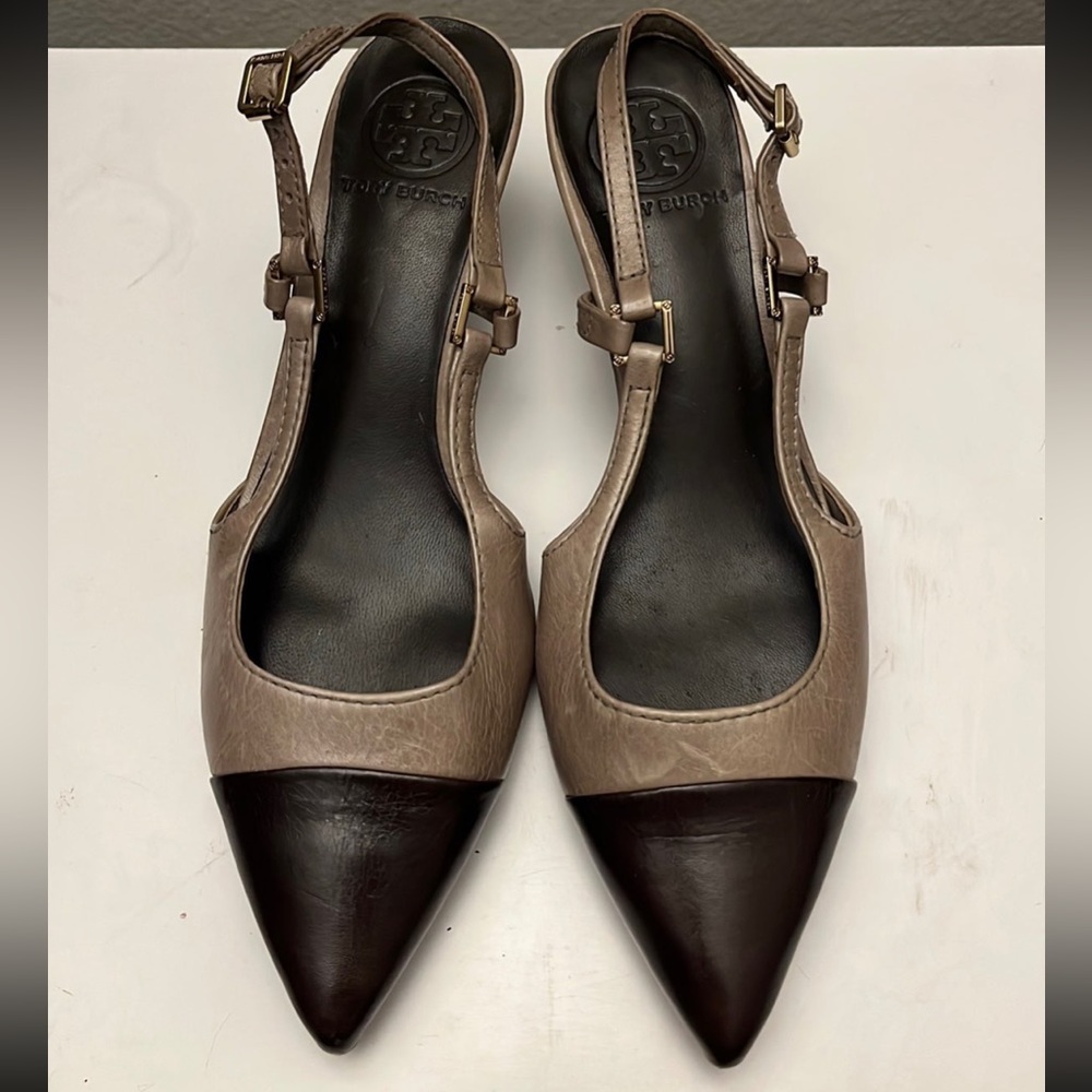 Tory Burch two tones slingback heels